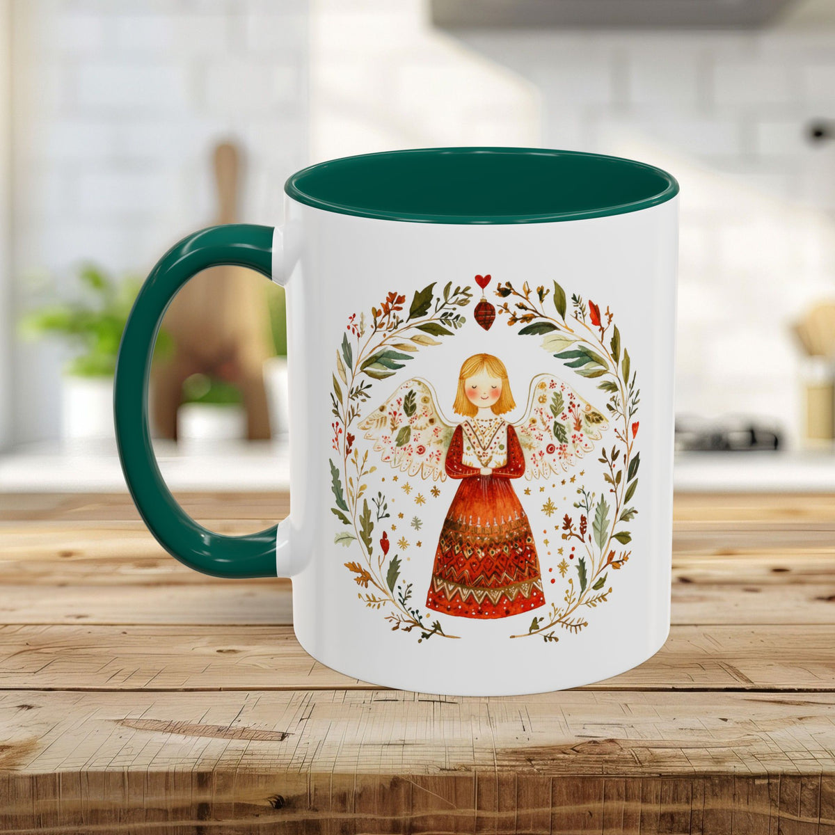 Folk Art Winter Angel Mug (11/15oz)