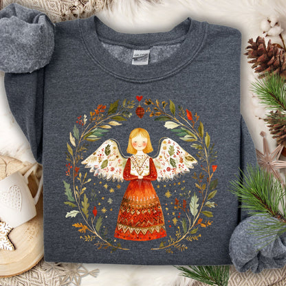 Folk Art Winter Angel Sweatshirt