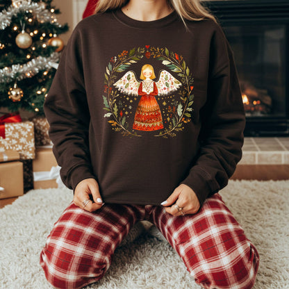 Folk Art Winter Angel Sweatshirt
