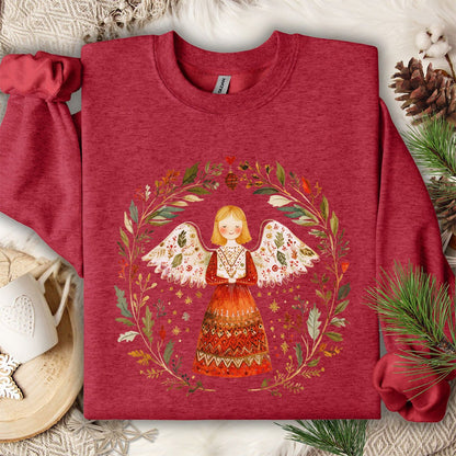 Folk Art Winter Angel Sweatshirt