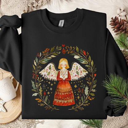 Folk Art Winter Angel Sweatshirt