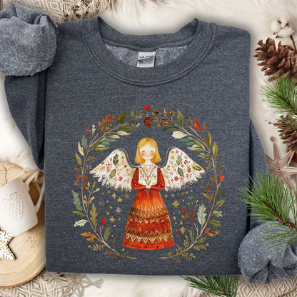 Folk Art Winter Angel Sweatshirt