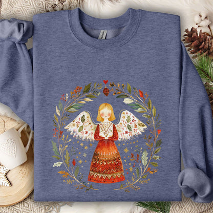 Folk Art Winter Angel Sweatshirt