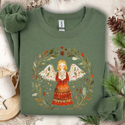 Folk Art Winter Angel Sweatshirt