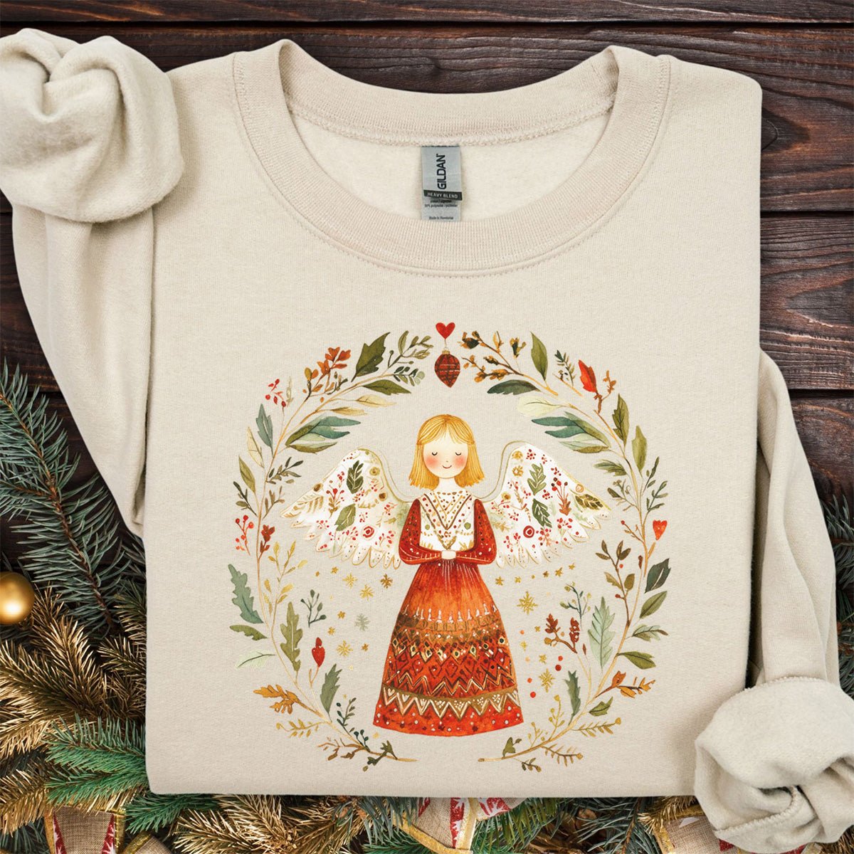 Folk Art Winter Angel Sweatshirt