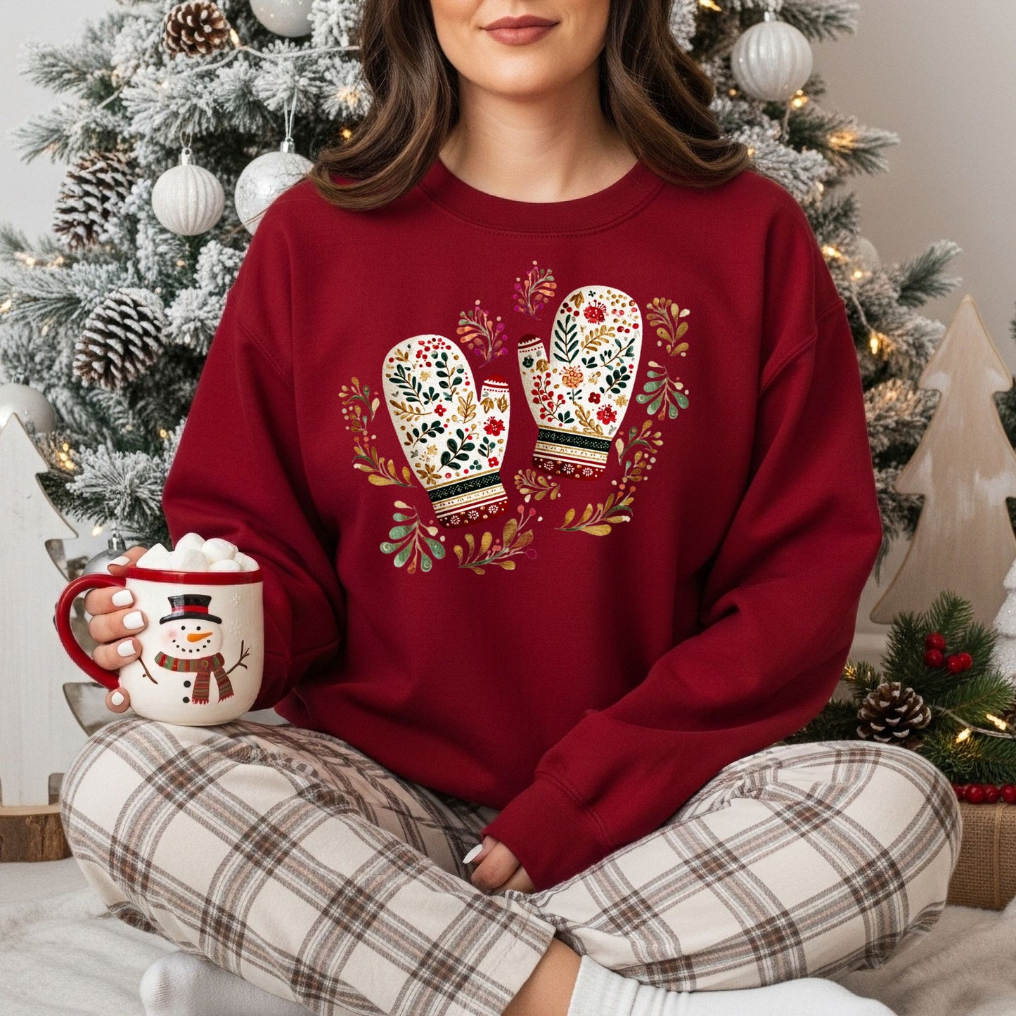 Folk Art Winter Mittens Sweatshirt