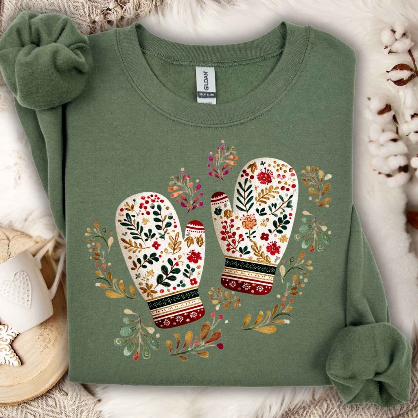 Folk Art Winter Mittens Sweatshirt