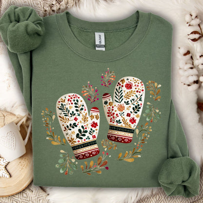 Folk Art Winter Mittens Sweatshirt
