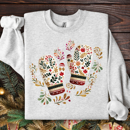 Folk Art Winter Mittens Sweatshirt