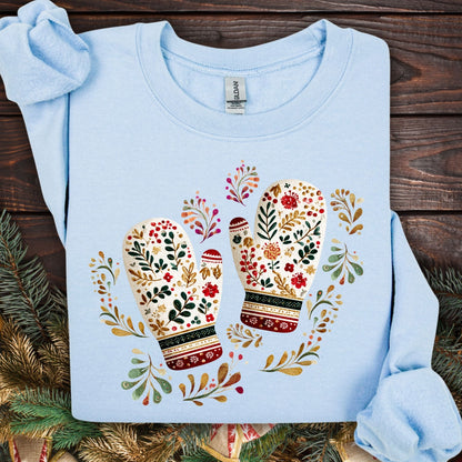 Folk Art Winter Mittens Sweatshirt