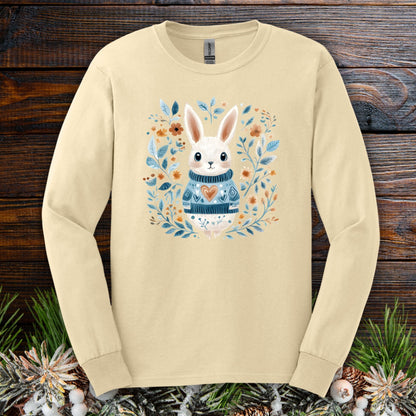 Folk Art Winter Rabbit Long Sleeve Tee