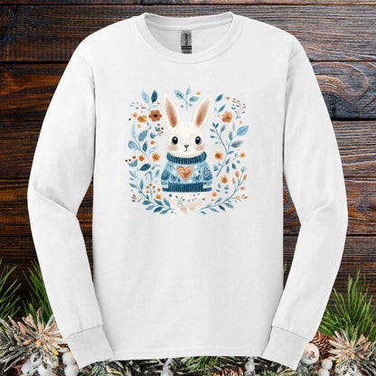 Folk Art Winter Rabbit Long Sleeve Tee