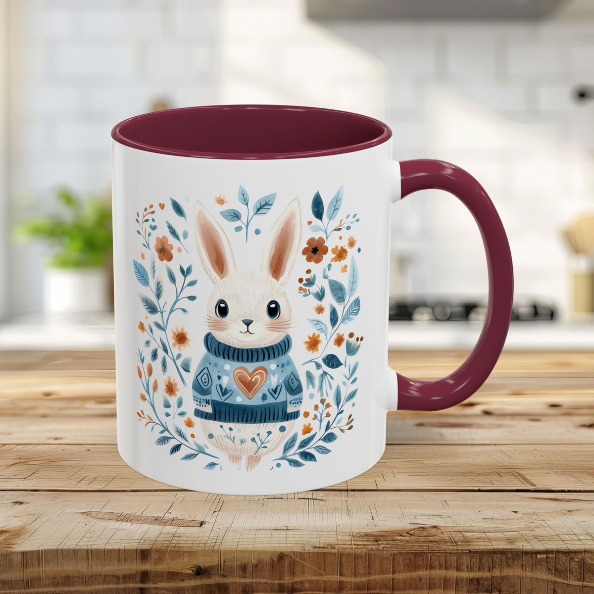 Folk Art Winter Rabbit Mug (11/15oz)