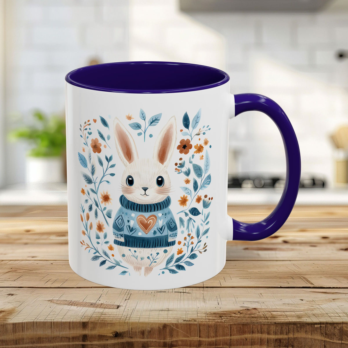 Folk Art Winter Rabbit Mug (11/15oz)