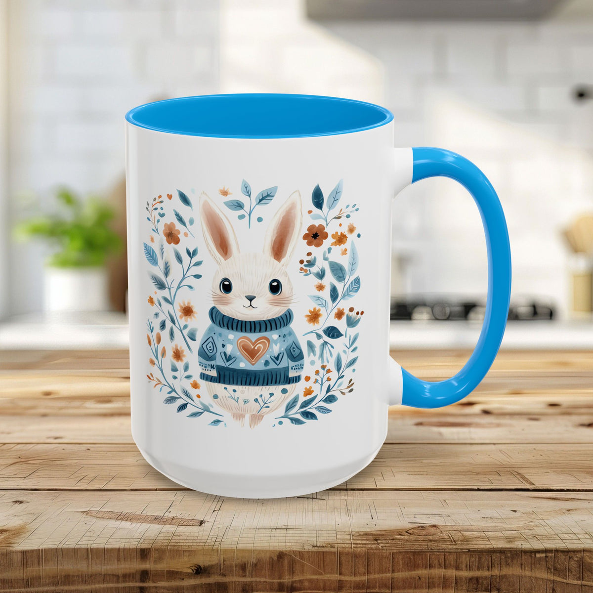 Folk Art Winter Rabbit Mug (11/15oz)