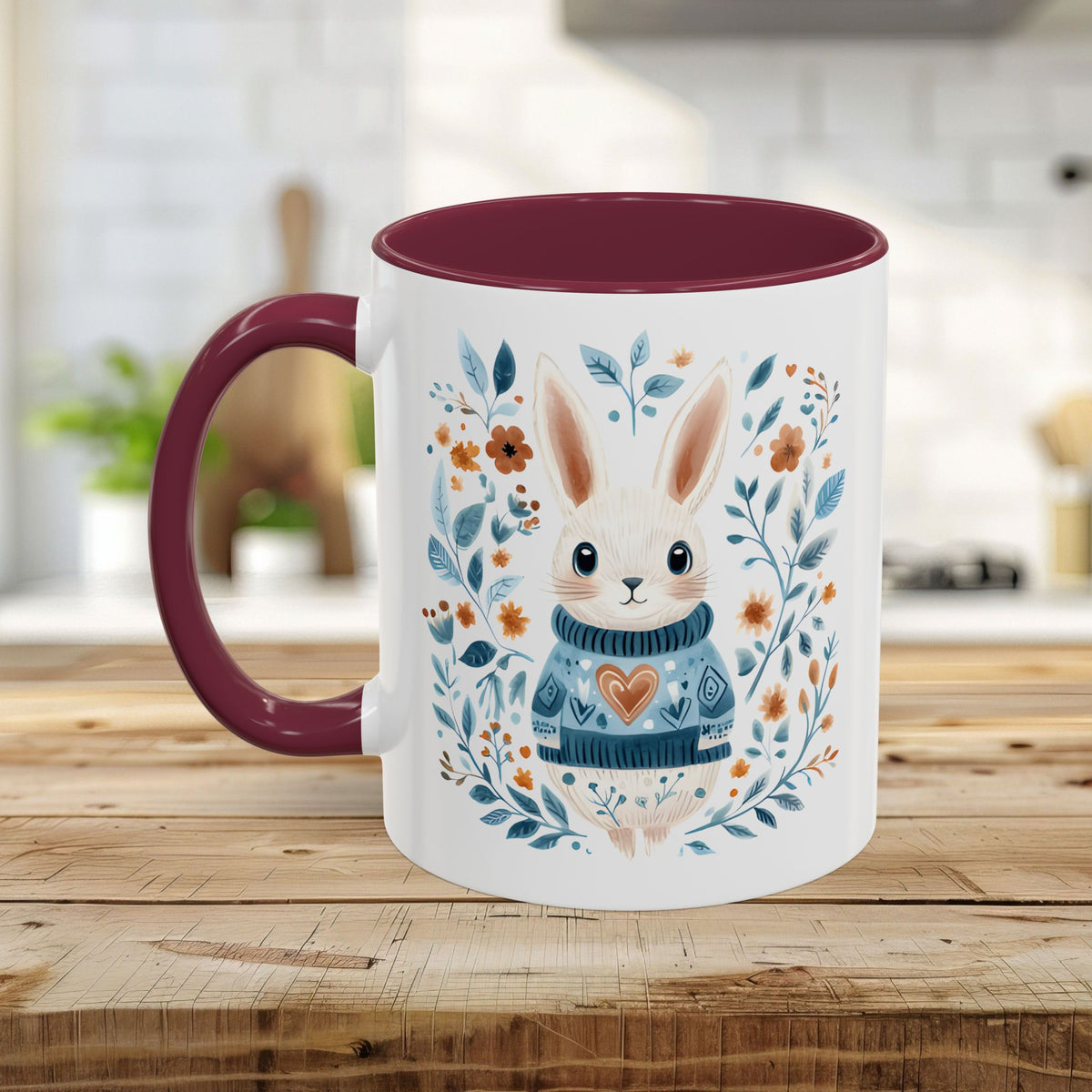 Folk Art Winter Rabbit Mug (11/15oz)