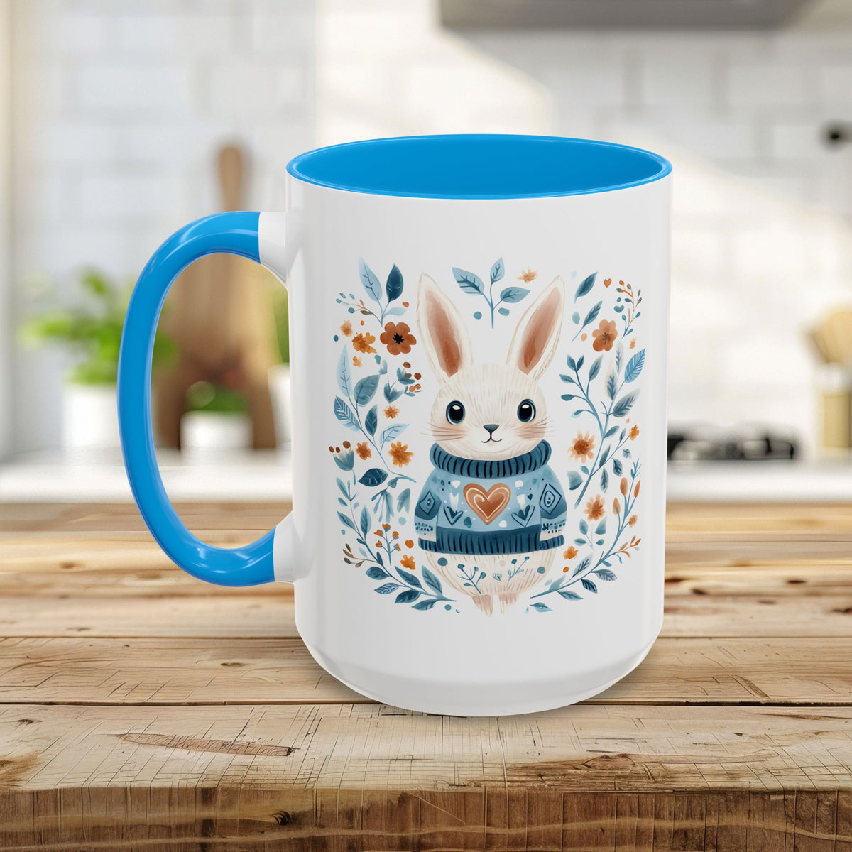Folk Art Winter Rabbit Mug (11/15oz)