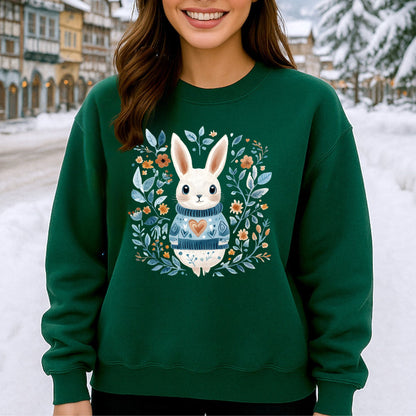 Folk Art Winter Rabbit Sweatshirt