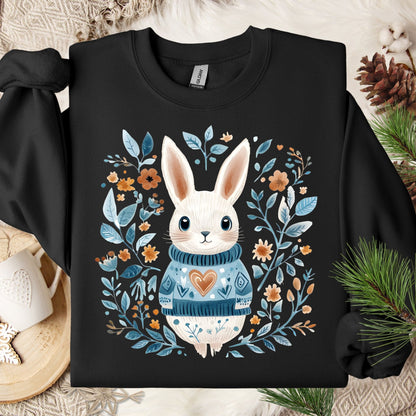 Folk Art Winter Rabbit Sweatshirt