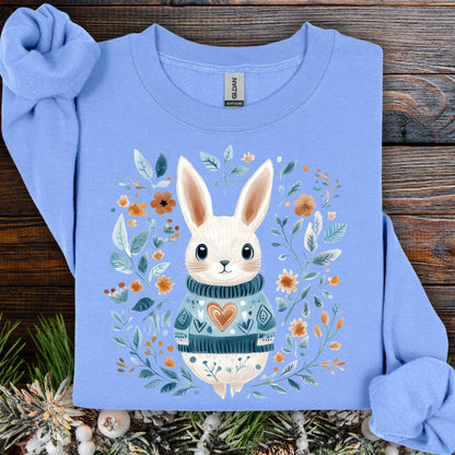 Folk Art Winter Rabbit Sweatshirt