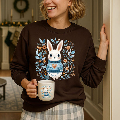 Folk Art Winter Rabbit Sweatshirt