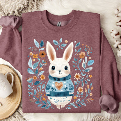 Folk Art Winter Rabbit Sweatshirt