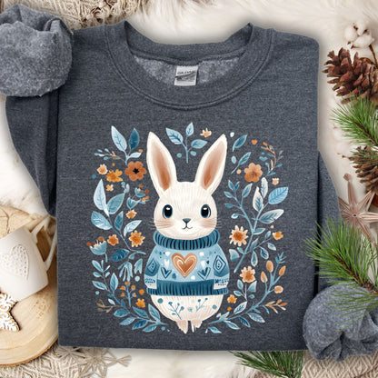 Folk Art Winter Rabbit Sweatshirt