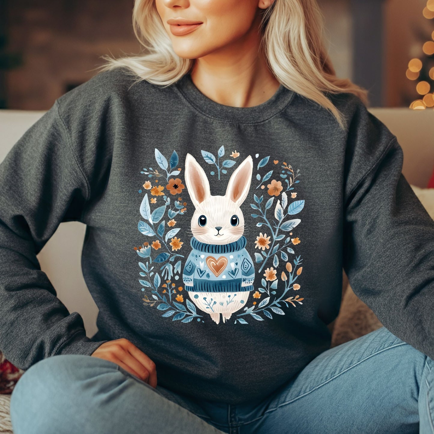 Folk Art Winter Rabbit Sweatshirt