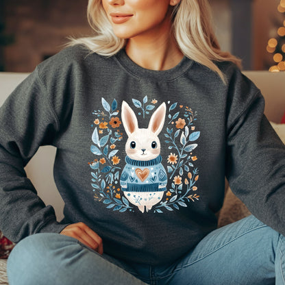 Folk Art Winter Rabbit Sweatshirt