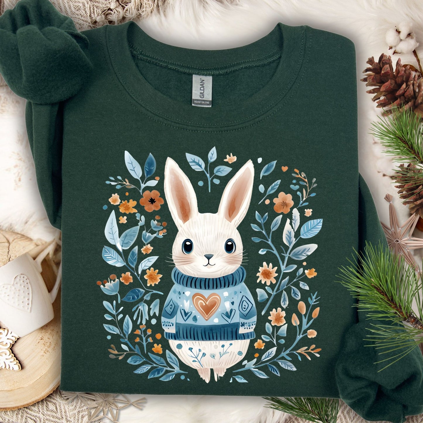 Folk Art Winter Rabbit Sweatshirt