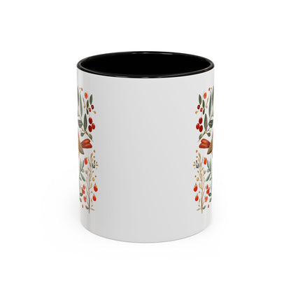 Folk Art Winter Sparrow Mug (11/15oz)