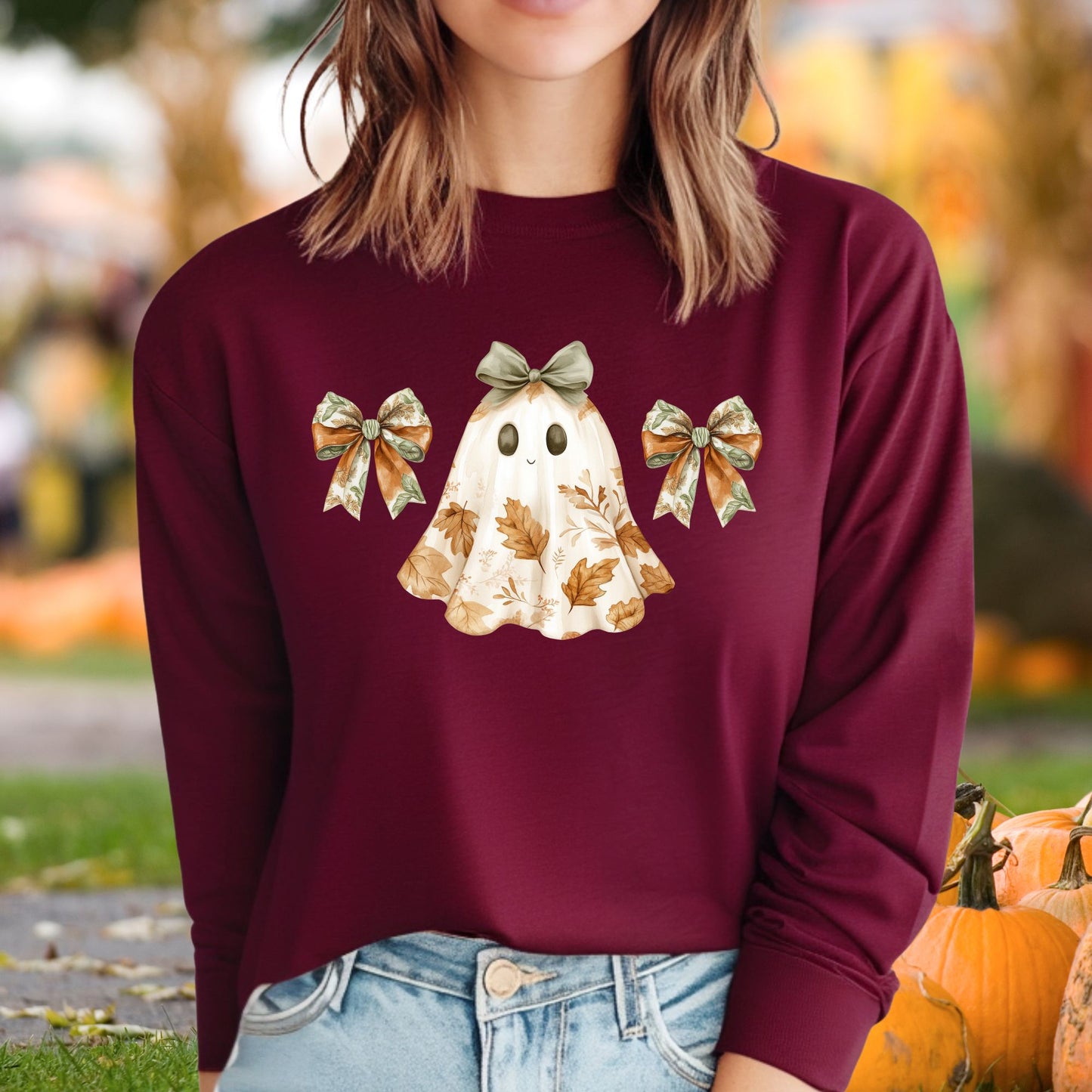 Friendly Boho Ghost Long Sleeve T-Shirt