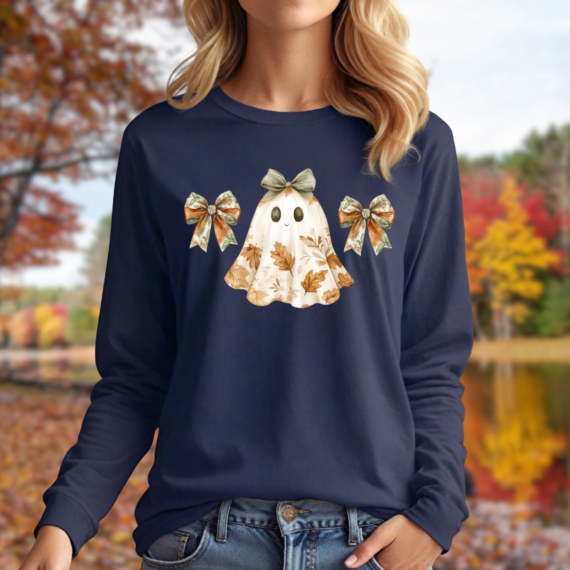 Friendly Boho Ghost Long Sleeve T-Shirt