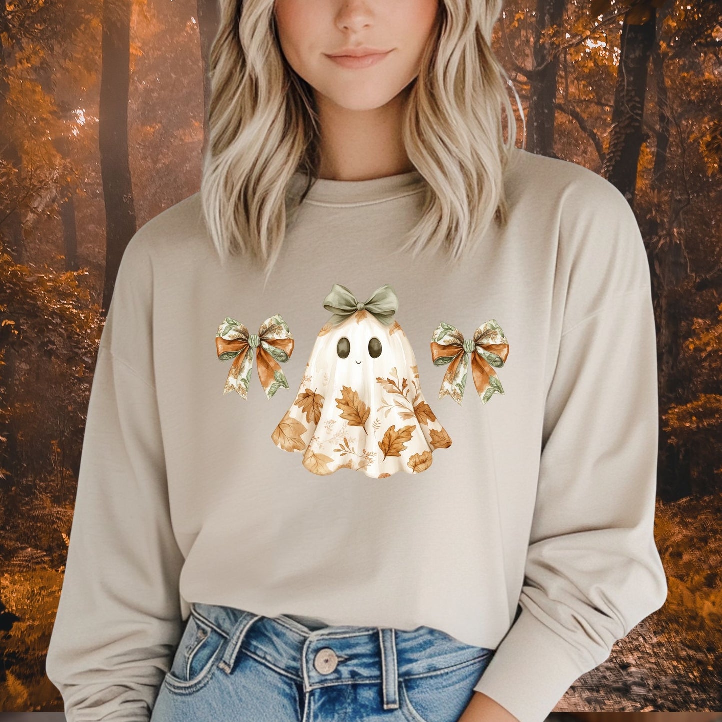 Friendly Boho Ghost Long Sleeve T-Shirt