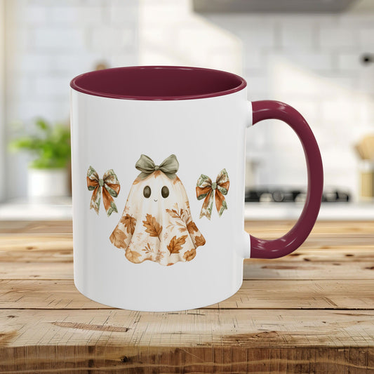 Friendly Floral Lady Ghost with Bows Mug (11/15oz)