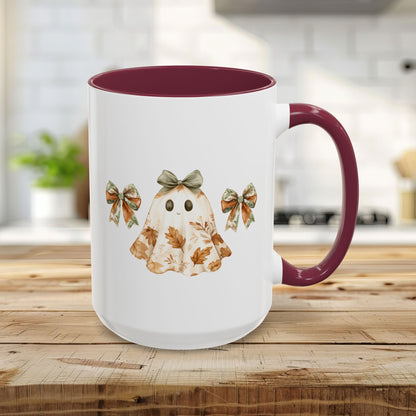 Friendly Floral Lady Ghost with Bows Mug (11/15oz)