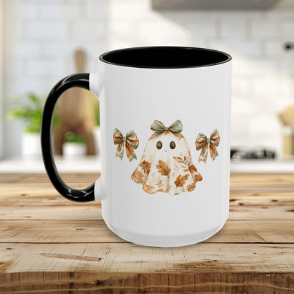 Friendly Floral Lady Ghost with Bows Mug (11/15oz)