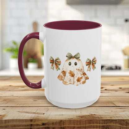 Friendly Floral Lady Ghost with Bows Mug (11/15oz)