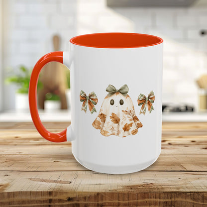 Friendly Floral Lady Ghost with Bows Mug (11/15oz)