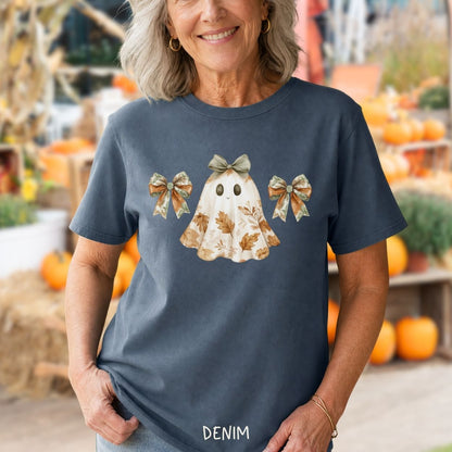 Friendly Floral Lady Ghost with Bows T-Shirt