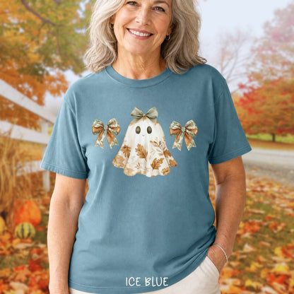 Friendly Floral Lady Ghost with Bows T-Shirt