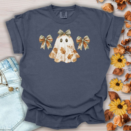 Friendly Floral Lady Ghost with Bows T-Shirt