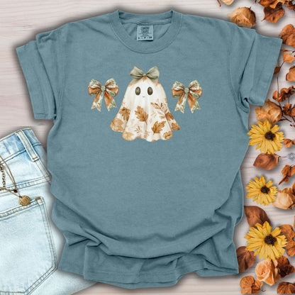 Friendly Floral Lady Ghost with Bows T-Shirt