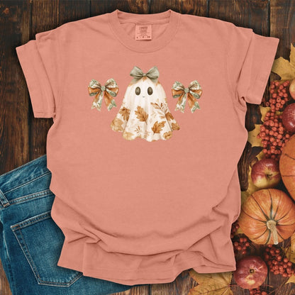 Friendly Floral Lady Ghost with Bows T-Shirt