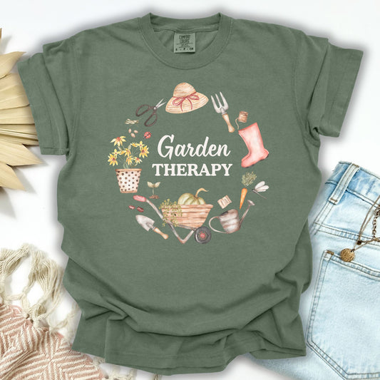 Garden Therapy Floral Wreath T-Shirt
