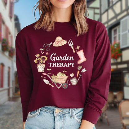 Garden Therapy Wreath Long Sleeve Tee
