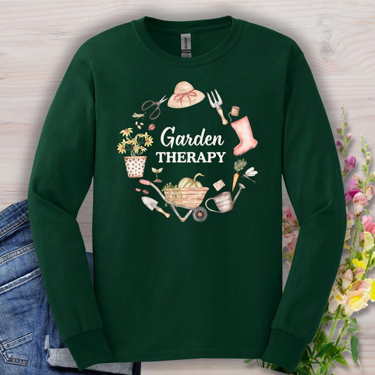 Garden Therapy Wreath Long Sleeve Tee