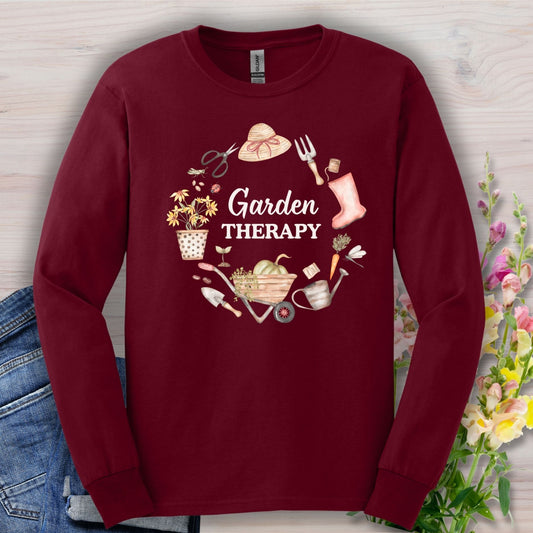 Garden Therapy Wreath Long Sleeve Tee