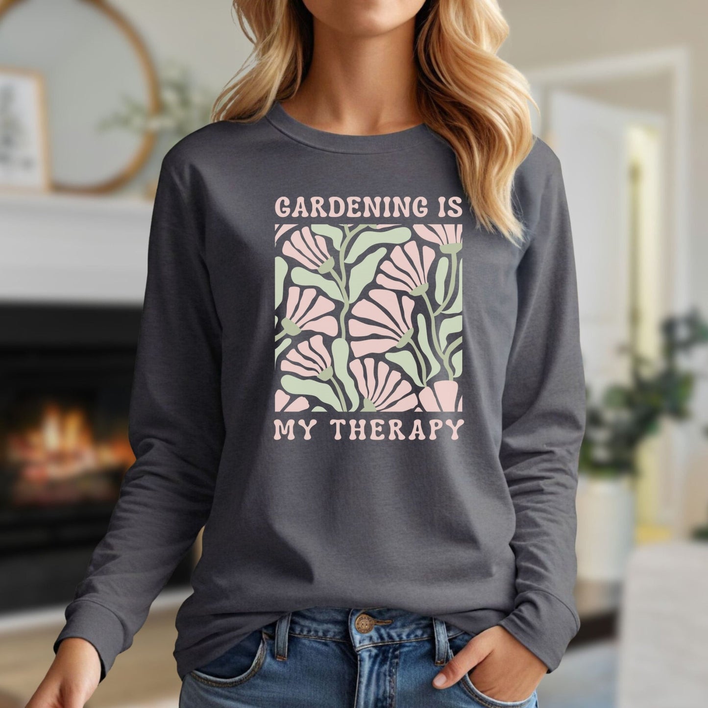 Gardening Is My Therapy Long Sleeve Tee