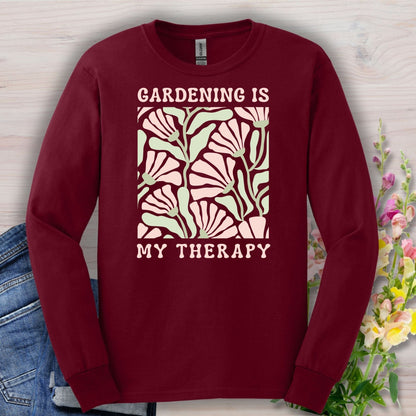 Gardening Is My Therapy Long Sleeve Tee
